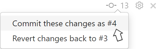 Commit these changes button
